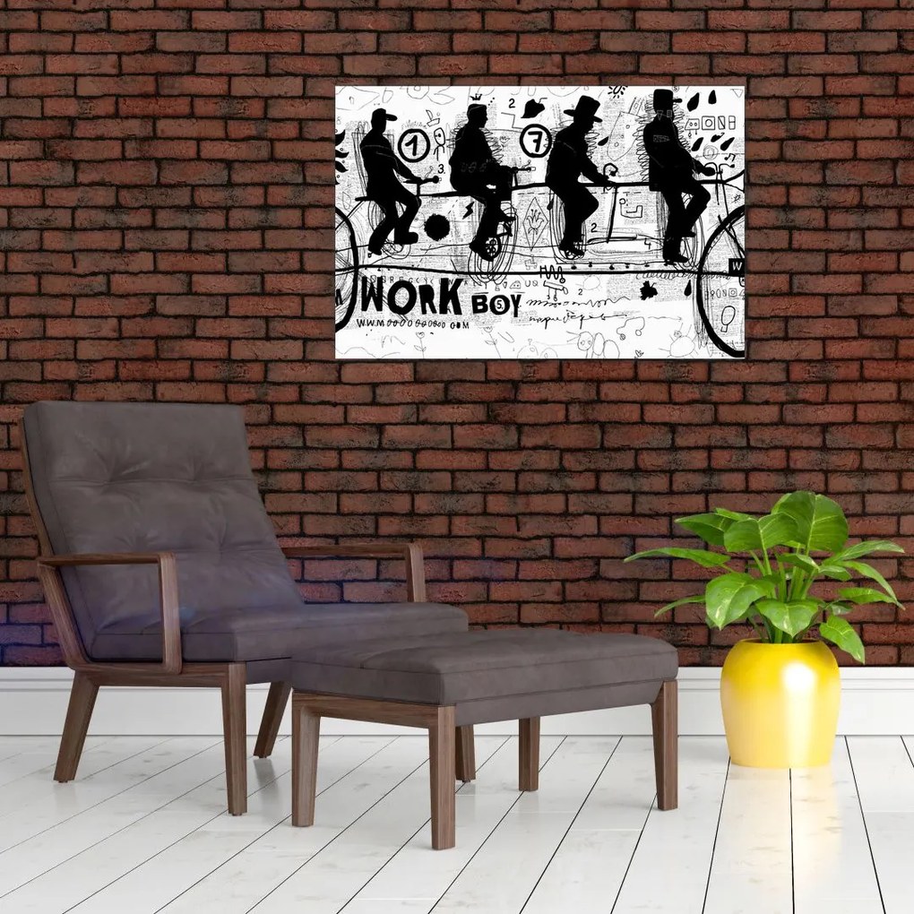 Tablou - Munca în echipă, ciclism (90x60 cm)