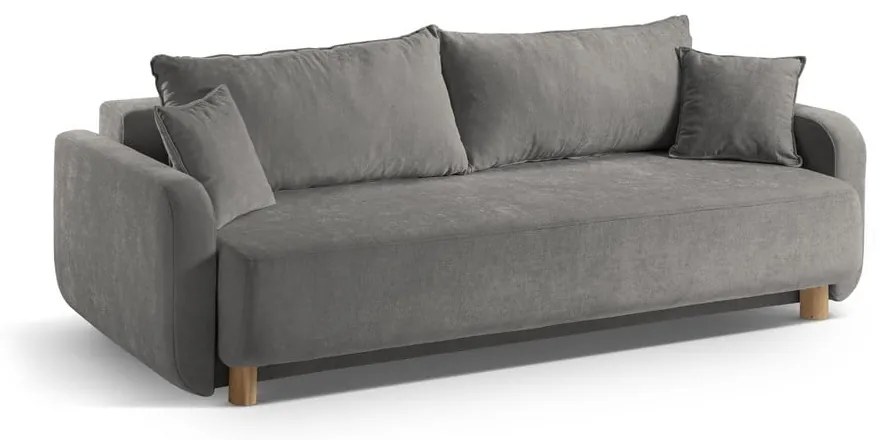 Canapea gri extensibilă, cu spațiu de depozitare 231 cm Elen – Micadoni