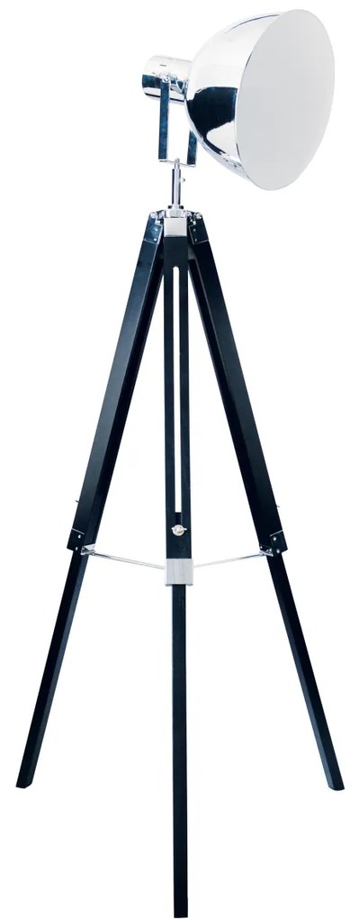 Lampadar cu trepied design retro Christie, negru/ crom 2058642 NV
