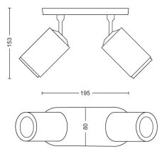 Spot LED RGBW dimabil Philips Hue FUGATO 2xLED/5,5W/230V alb