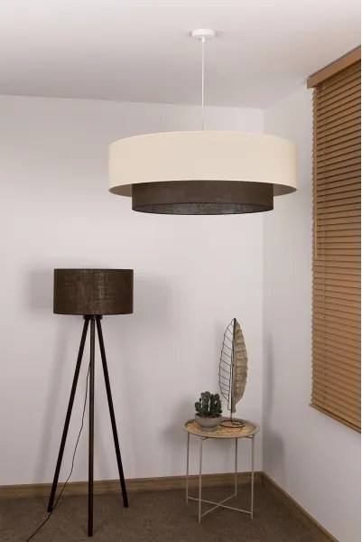 Brilagi - Lustră LED cu cablu BOHO STYLE, 3xE27/15W/230V, Ø 80 cm, crem/maro