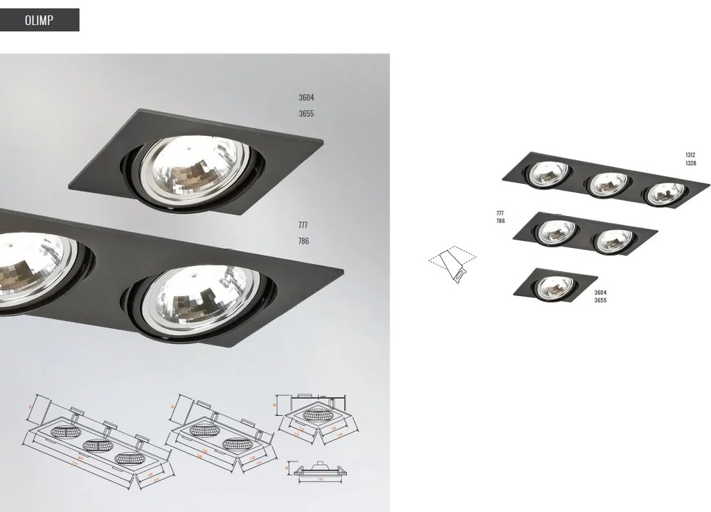 Spot incastrat directionabil tavan fals OLIMP 1 G9 negru