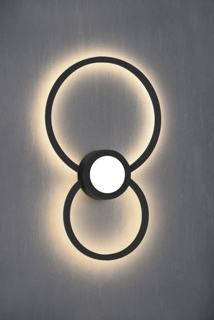Aplica LED dimabila design geometric MURAL neagra