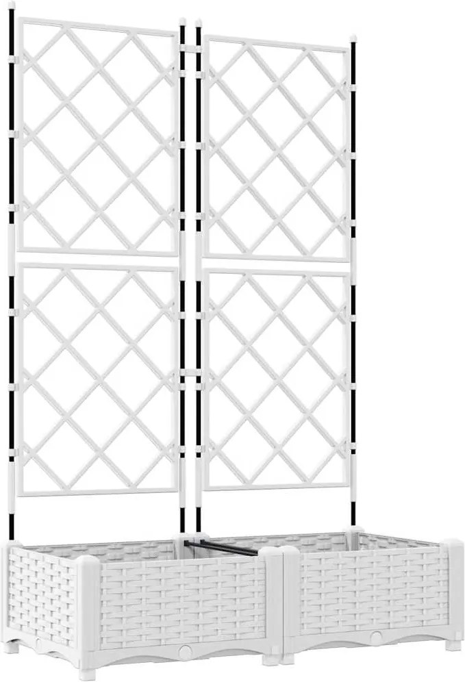 vidaXL Vază pentru Grădină 2 pcs Alb 80 x 40 x 125,5 cm Oțel