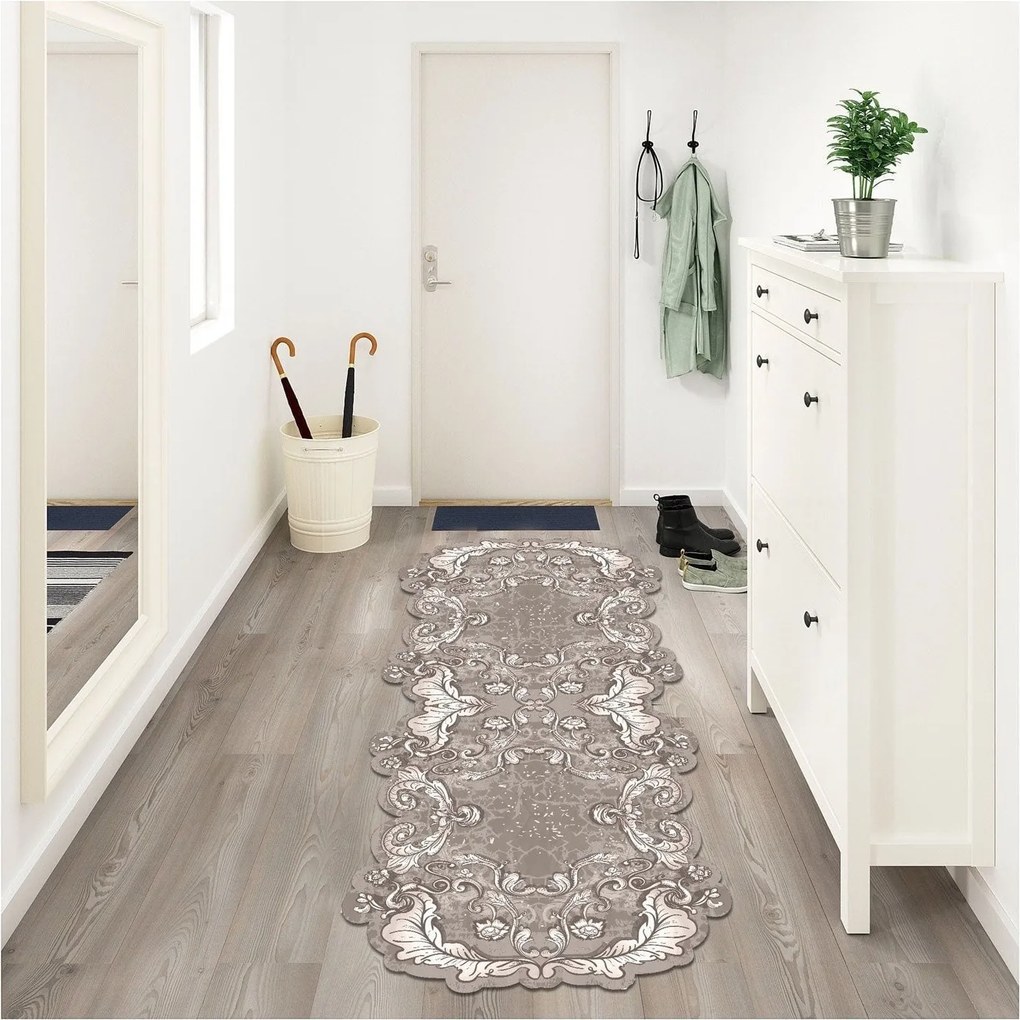 Covor, 120x180 cm, forma ovala, poliester, maro, ALN600149KA06
