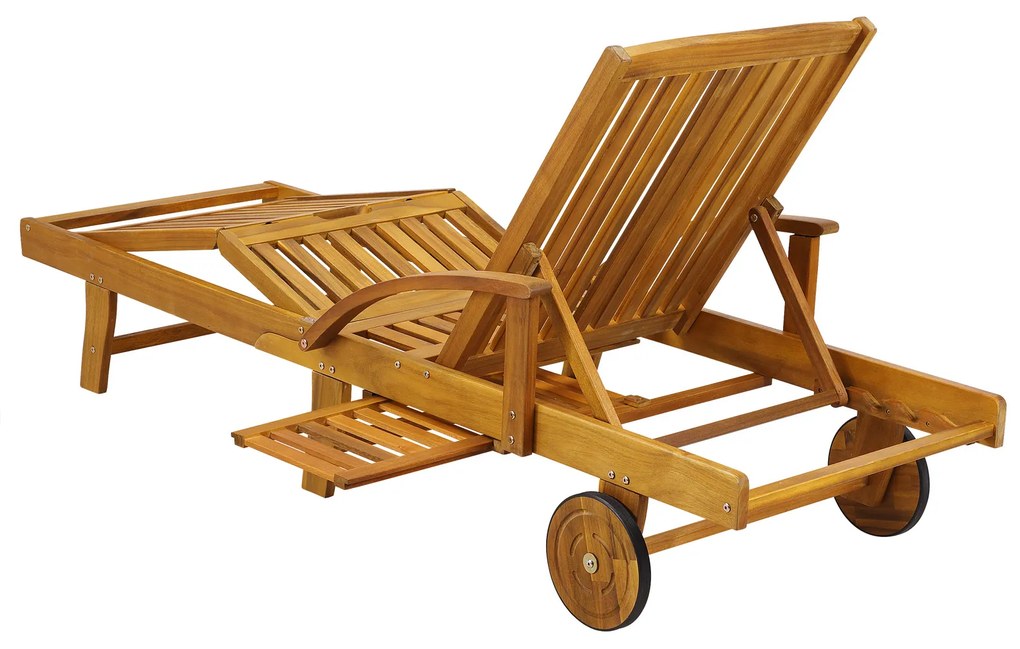 Șezlong de grădină TAMI SUN, 195,5x69x85cm, natur maro Jurhan