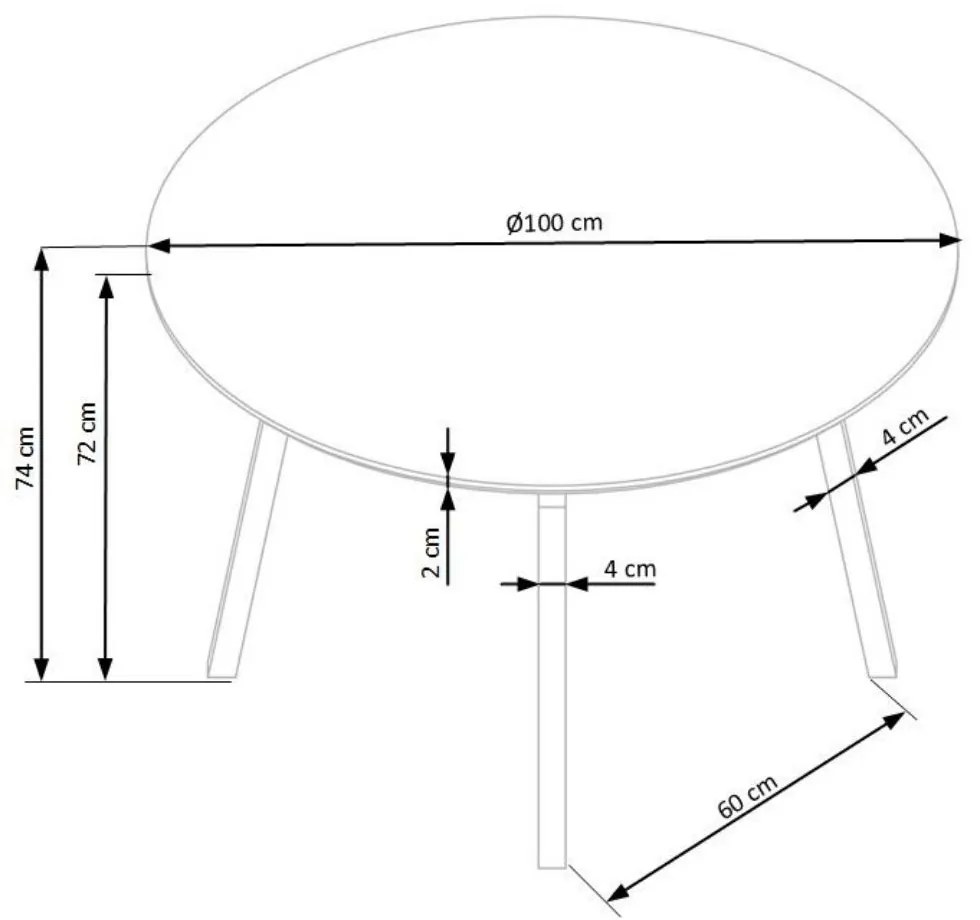 Masa de bucaterie Balrog rotunda, gri/negru