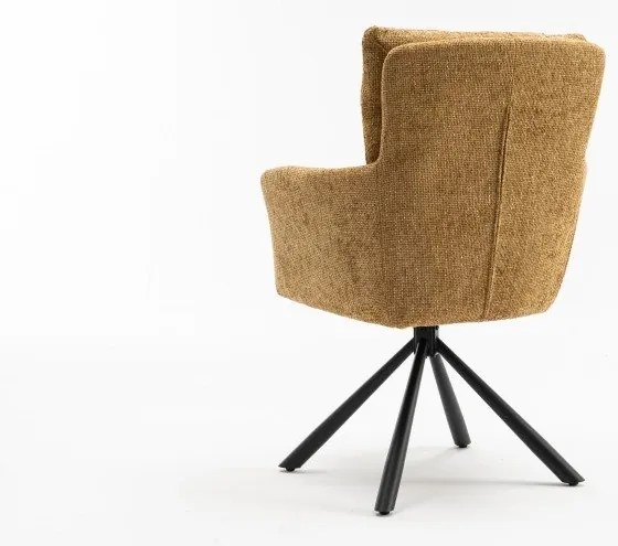 Set de 2 scaune pivotante Big George, tesatura structurata galben mustar