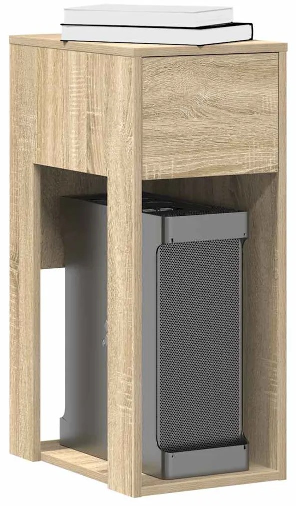 vidaXL Suport turn pentru computer cu sertar Stejar Sonoma 30x44x74 cm