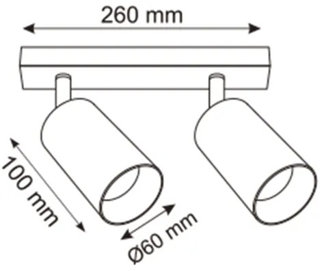 Spot Zuma Line 2211BD-2-BK REN 2xGU10/50W/230V negru/gri