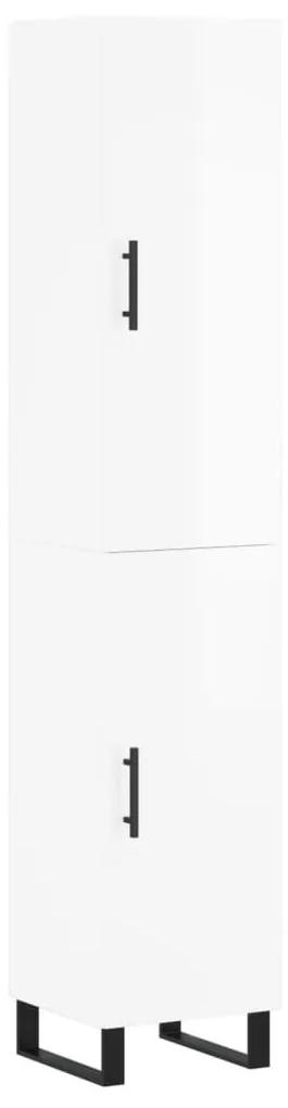 3198811 vidaXL Dulap înalt, alb extralucios, 34,5x34x180 cm, lemn prelucrat