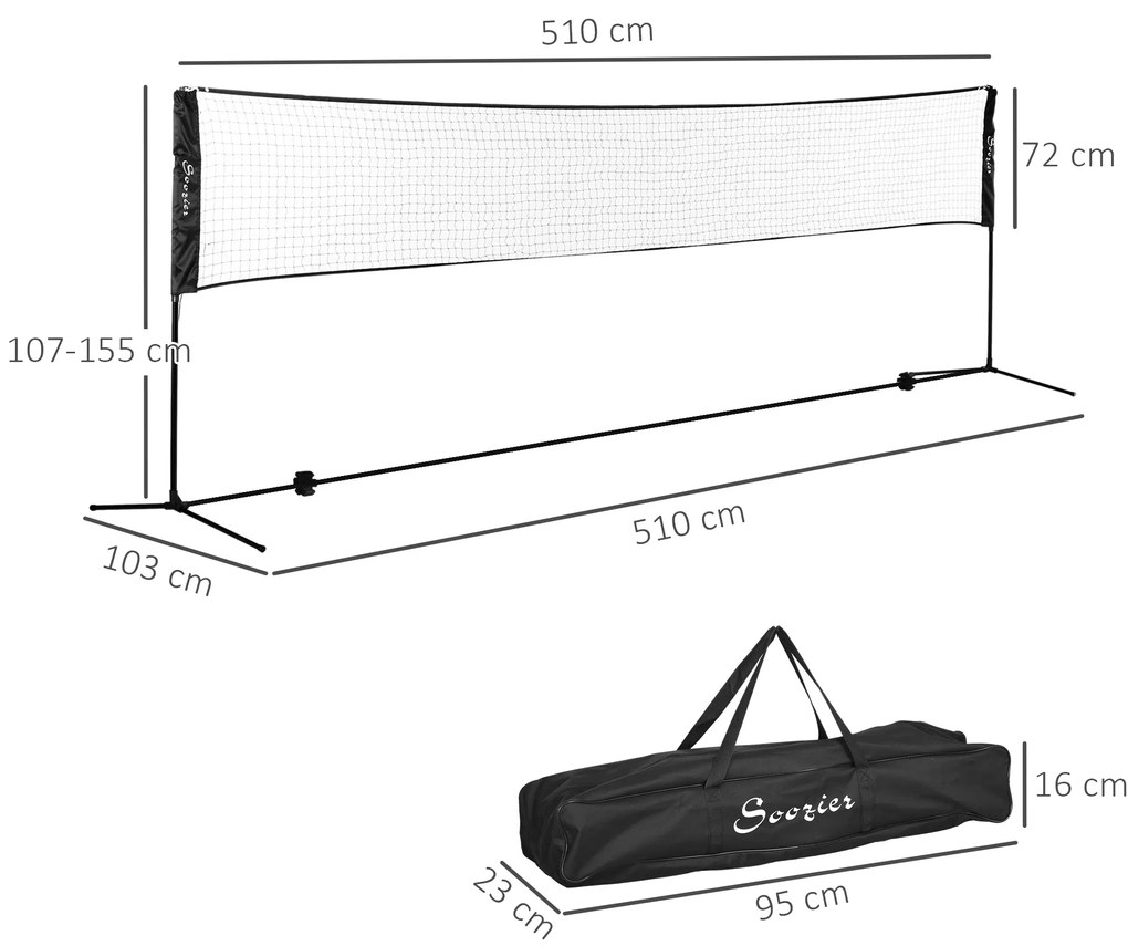 SPORTNOW Set complet de badminton, pickleball și volei, 3 în 1, jocuri sportive în aer liber cu filet reglabil | Aosom Romania