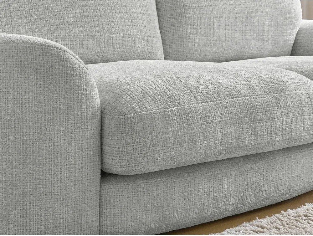 Colțar gri deschis cu tapițerie din chenille (cu colț pe partea dreaptă/cu șezlong) Leonore – Bobochic Paris