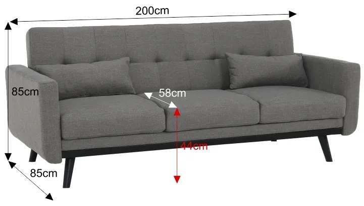 Canapea extensibila Culoare Gri, ARKADIA