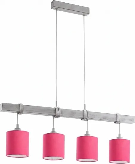 Brilagi - Lustră LED pe cablu NUBILA 4xE27/60W/230V gri/roz