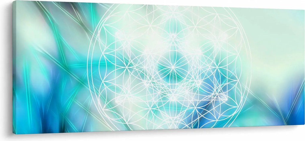 Tablou - Merkaba pe un fundal turcoaz (120x50 cm)