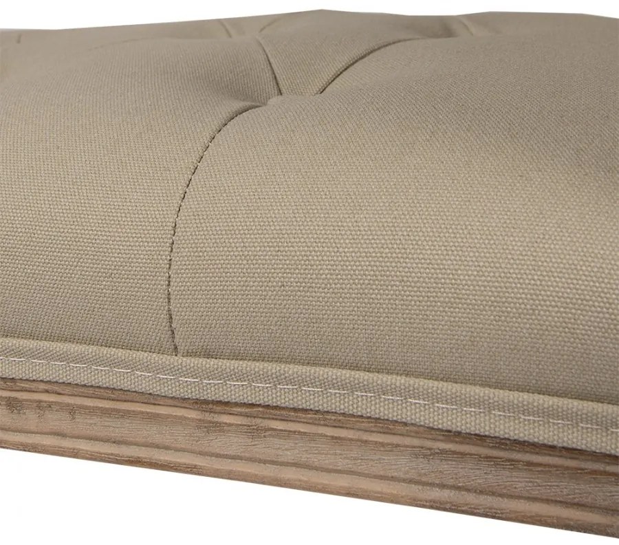 Bancheta shabby chic 2 locuri, bej, stofa, 113x44x60 cm