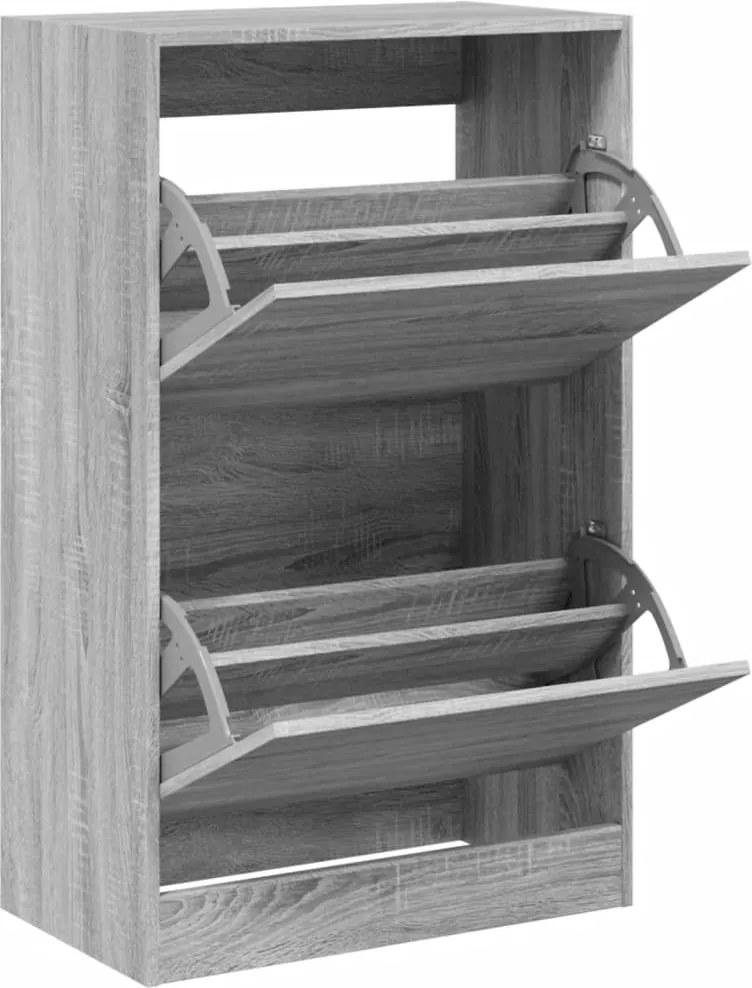 vidaXL Pantofar, gri sonoma, 60x34x96,5 cm, lemn compozit