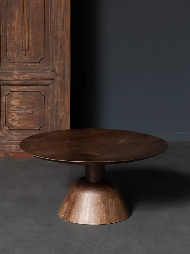 Masuta de cafea, rotunda, din lemn de mango, Everdel