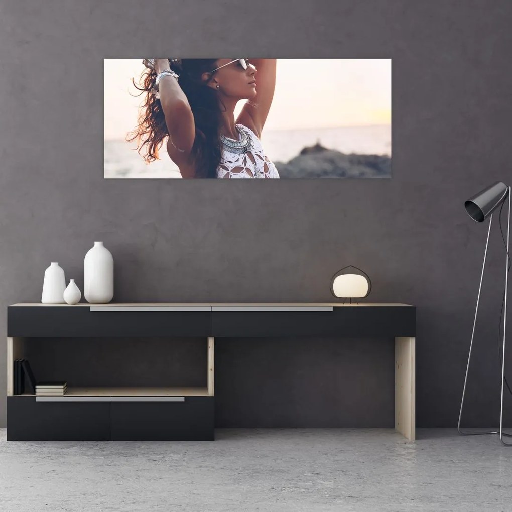 Tablou - Femeia pe plajă (120x50 cm)