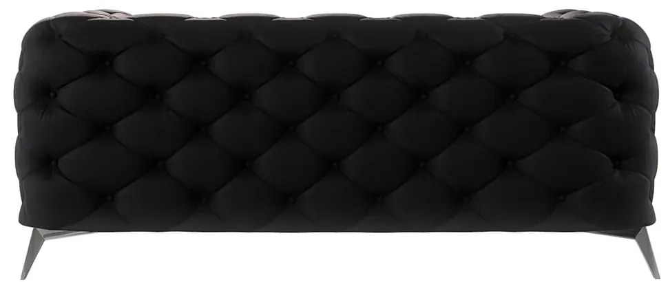 Canapea neagră cu tapițerie din catifea 185 cm Chelsea – Ropez