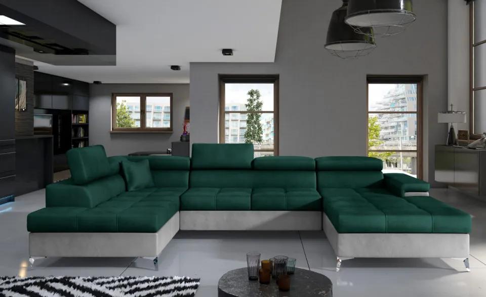 Canapea modulara, extensibila, cu spatiu pentru depozitare, 345x202x90 cm, Eduardo L01, Eltap (Culoare: Negru pepit / Inari 96)