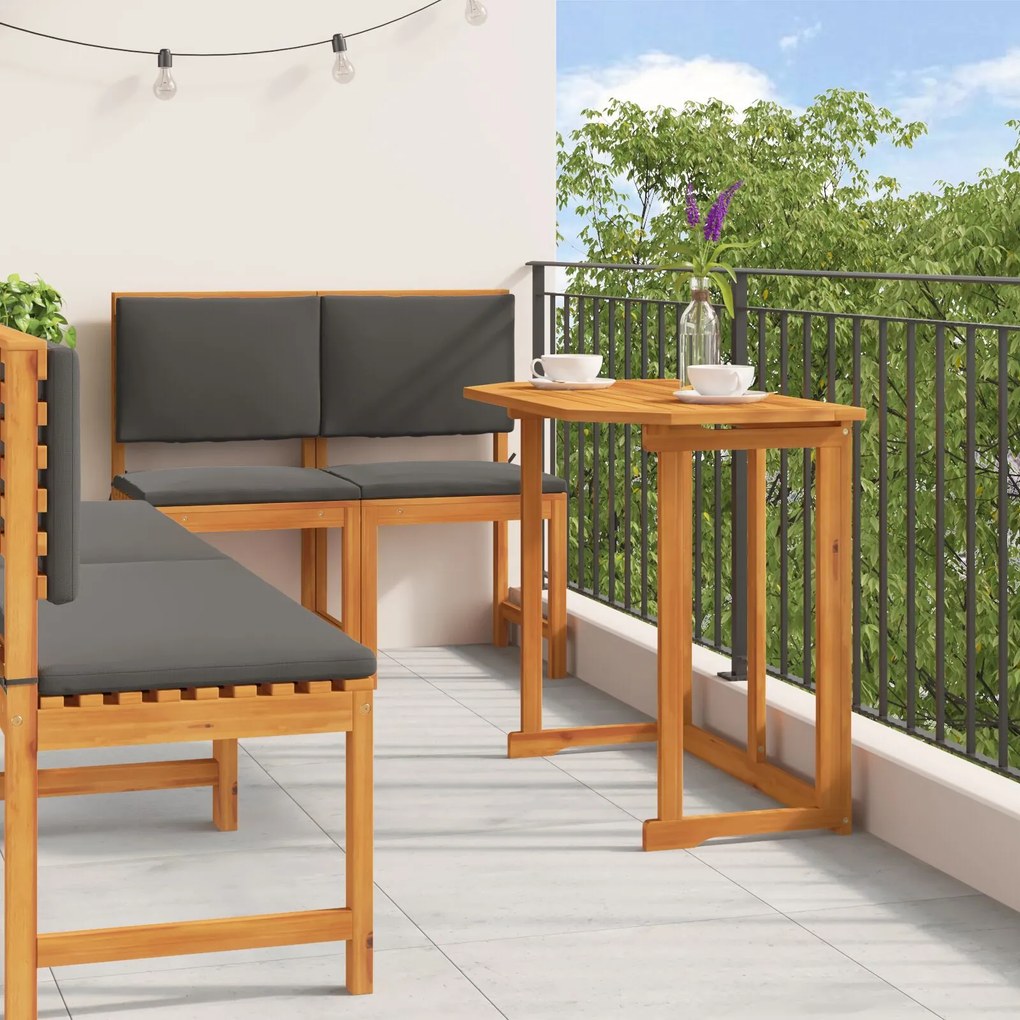 vidaXL Set Bistro de Grădină 5 pcs Maro lemn masiv de acacia