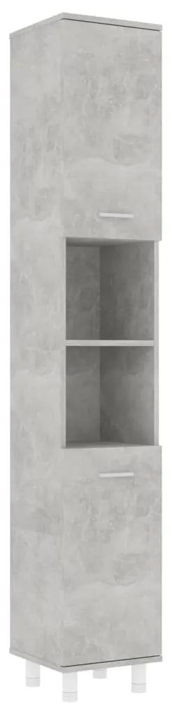 802628 vidaXL Dulap de baie, gri beton, 30 x 30 x 179 cm, PAL