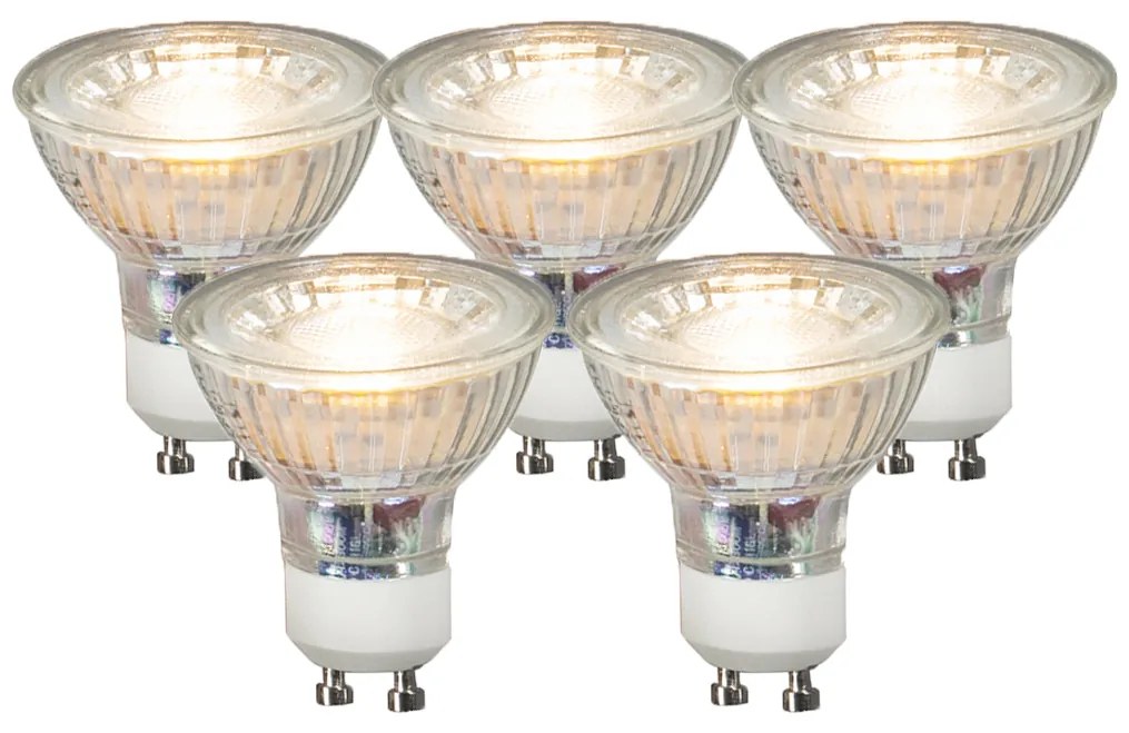 Set de 5 becuri LED GU10 COB 3.5W 330lm 3000K