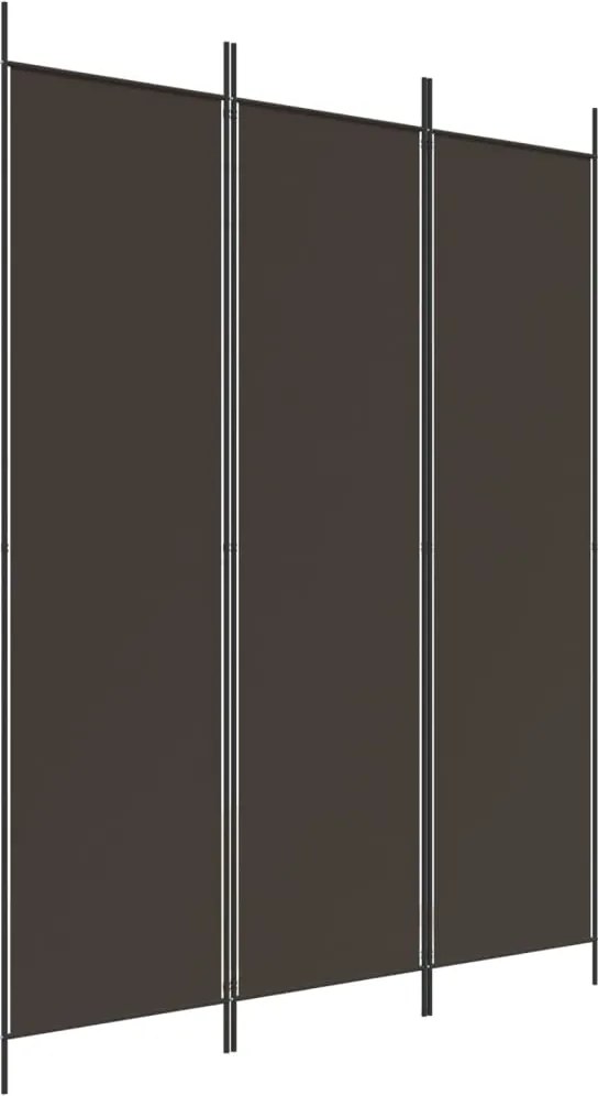 vidaXL Paravan de cameră cu 3 panouri, maro, 150x200 cm, textil