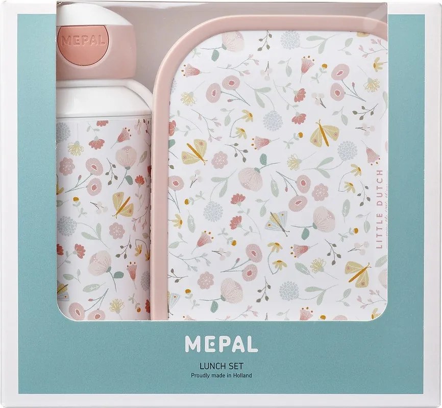 Cutie de gustări pentru copii cu sticlă Flowers &amp; butterflies – Mepal