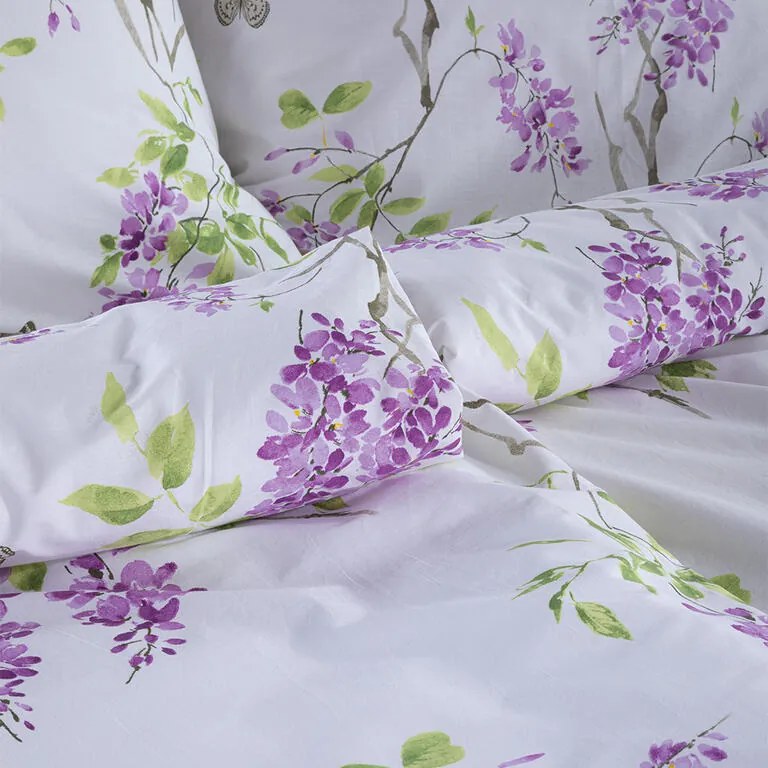 Lenjerie de pat din bumbac LILIAC, mov lungime standard