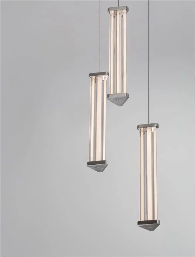 Lustra cu 3 pendule LED 3000K PHEME nickel satinat