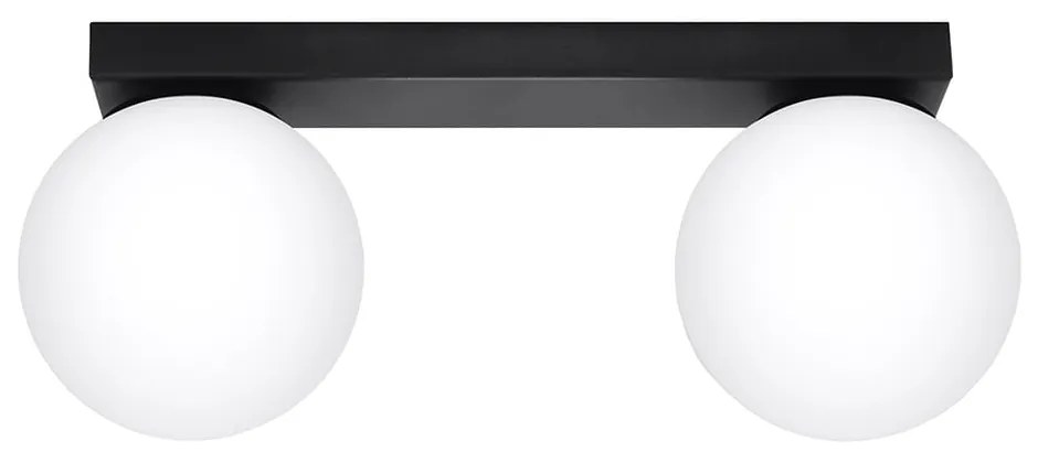 Plafonieră neagră cu abajur din sticlă ø 12 cm Umerta – Nice Lamps