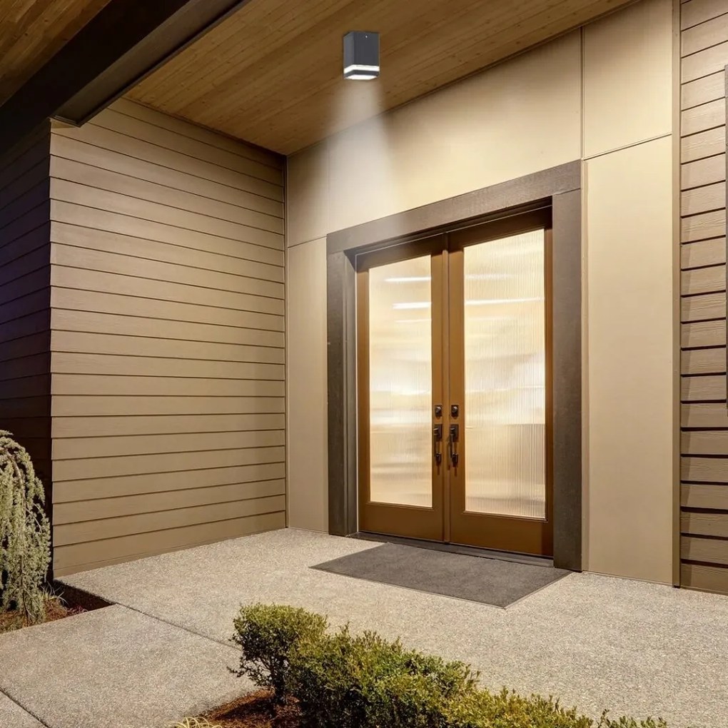 Spot aplicat pentru iluminat exterior design modern IP54 Zombor antracit 9x9cm
