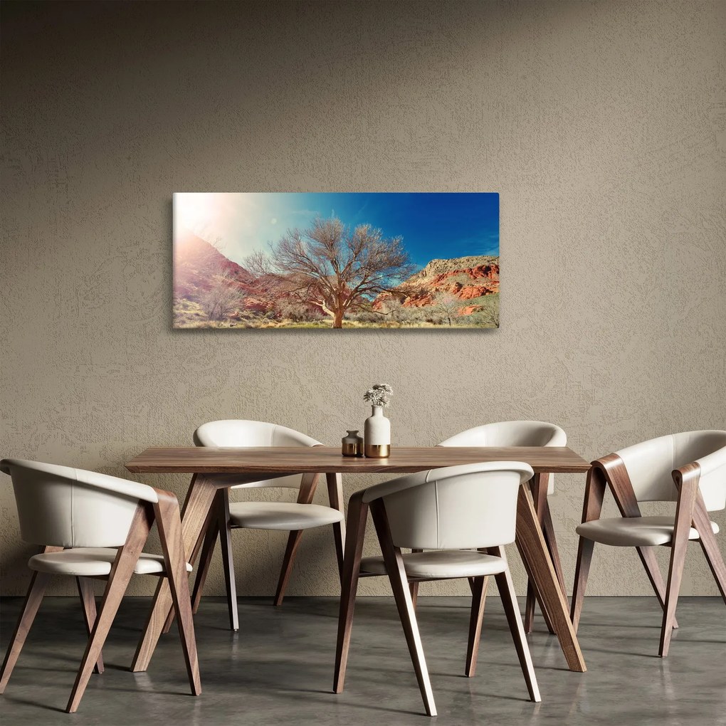 Tablou cu cu copac în deșert (120x50 cm)