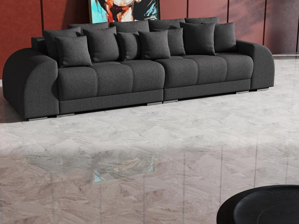 Canapea extensibilă dumonde cu 2 lăzi de depozitare si sezut confortabil din spuma high-density, Verona Enjoy Graphite 310x100 cm