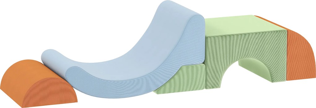 AIYAPLAY Set soft 5 piese pentru copii mici, pentru cățărat, târât, construit, ușoare, Cord, spumă, colorat | Aosom Romania