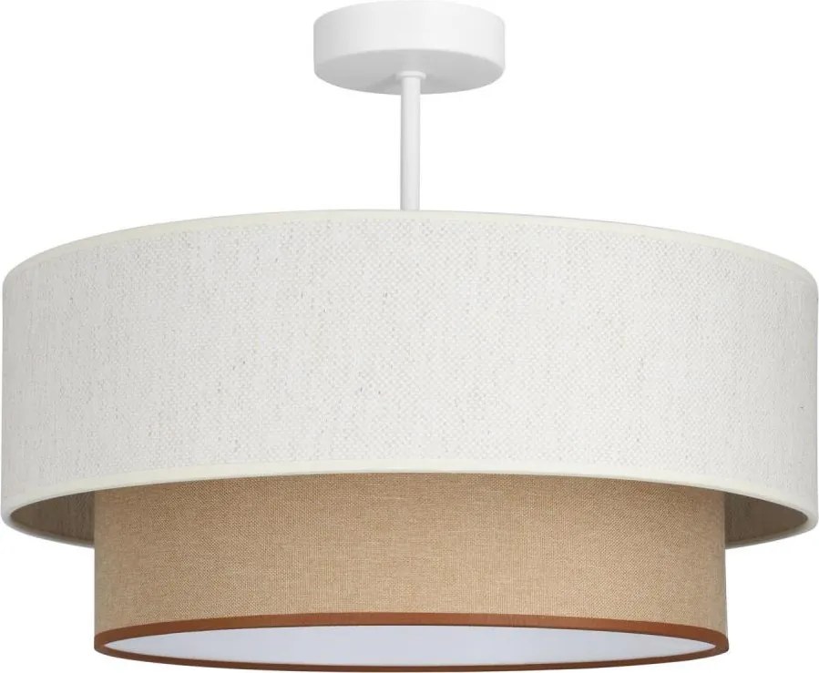 Plafonieră aplicată NATIA, 1x E27/60W/230V, Ø 45 cm, alb/maro