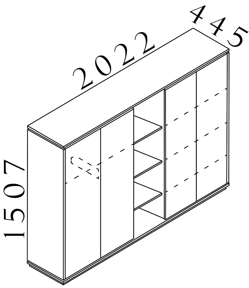 Dulap înalt Creator 202,2 x 44,5 x 150,7 cm, antracit / alb