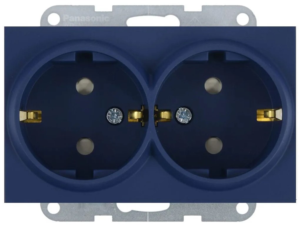 Priza dubla cu impamantare, protectie copii, 16A, IP20, Ocean, Panasonic Karre Plus 55 Soft Touch