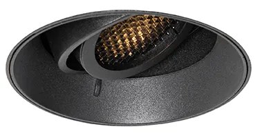 Spot modern îngropat negru GU10 rotund fără rama - Oneon Honey