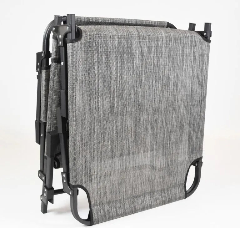 Șezlong pliabil, gri, 189,5 x 58,5 x 33,5 cm