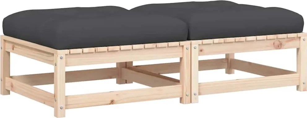 vidaXL Taburete de grădină cu perne, 2 buc., lemn masiv de pin