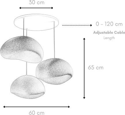 Brilagi - Lustră suspendată WABI SABI pe cablu, 3xE27/40W/230V, albă