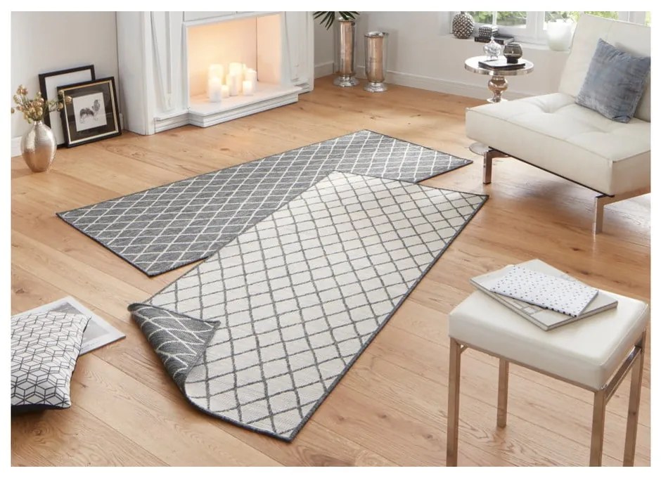 Covor adecvat pentru exterior NORTHRUGS Malaga, 80 x 250 cm, gri - crem