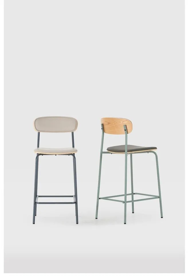 Scaune de bar verde-închis 2 buc. tapițate (înălțime șezut 65,5 cm) Saula – Marckeric