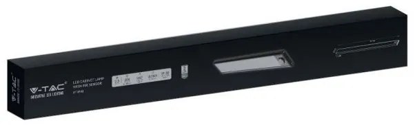 Corp led pentru dulap cu senzor de miscare si acumulator, 2.5 W, lumina neutra(4000K), 260 lm, IP20, negru, V-TAC