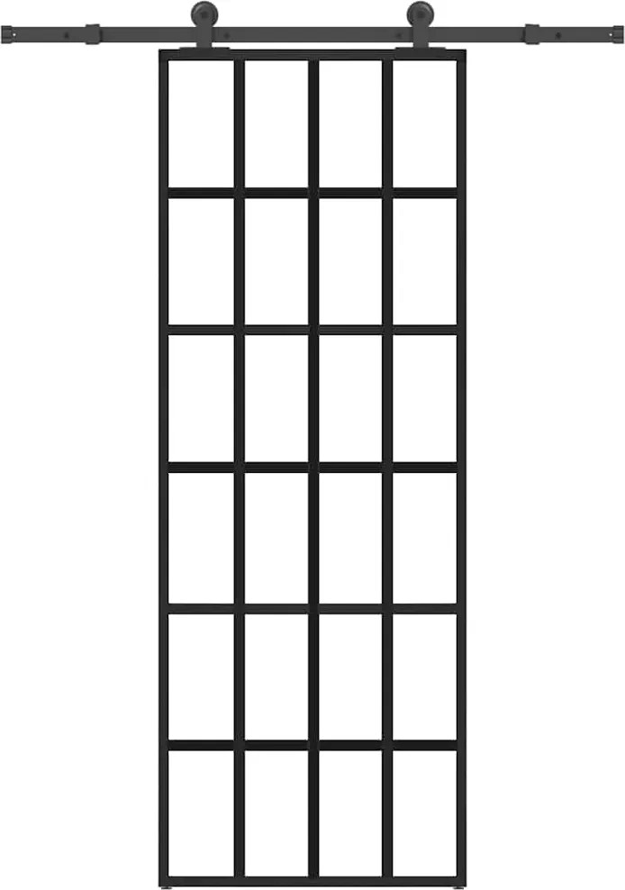 vidaXL Ușă glisantă cu set feronerie, 76x205 cm, sticlă ESG/aluminiu