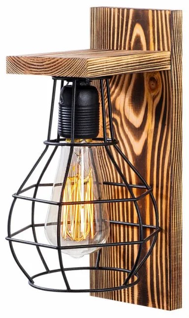 Aplica de Perete Erebos - 121-A, Soclu E27, Max 40W, Culoare Lemn